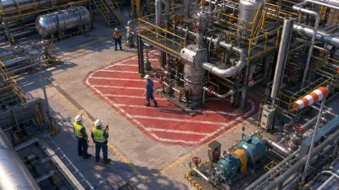 Someone has walked into the red zone around the valve skid